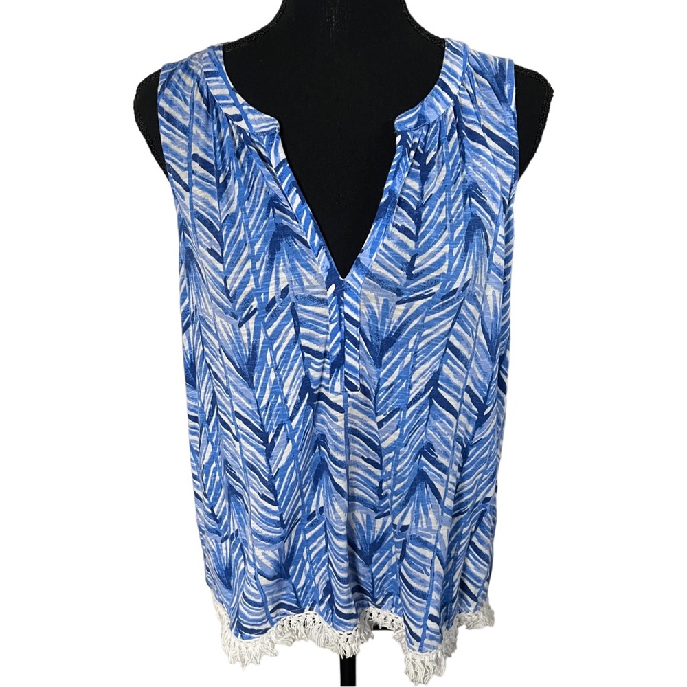 Lilly Pulitzer Kipper Sleeveless Top Lapis Blue Costa Verde Size Small 25226